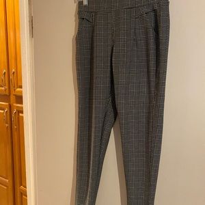 Plaid, stretchy slacks